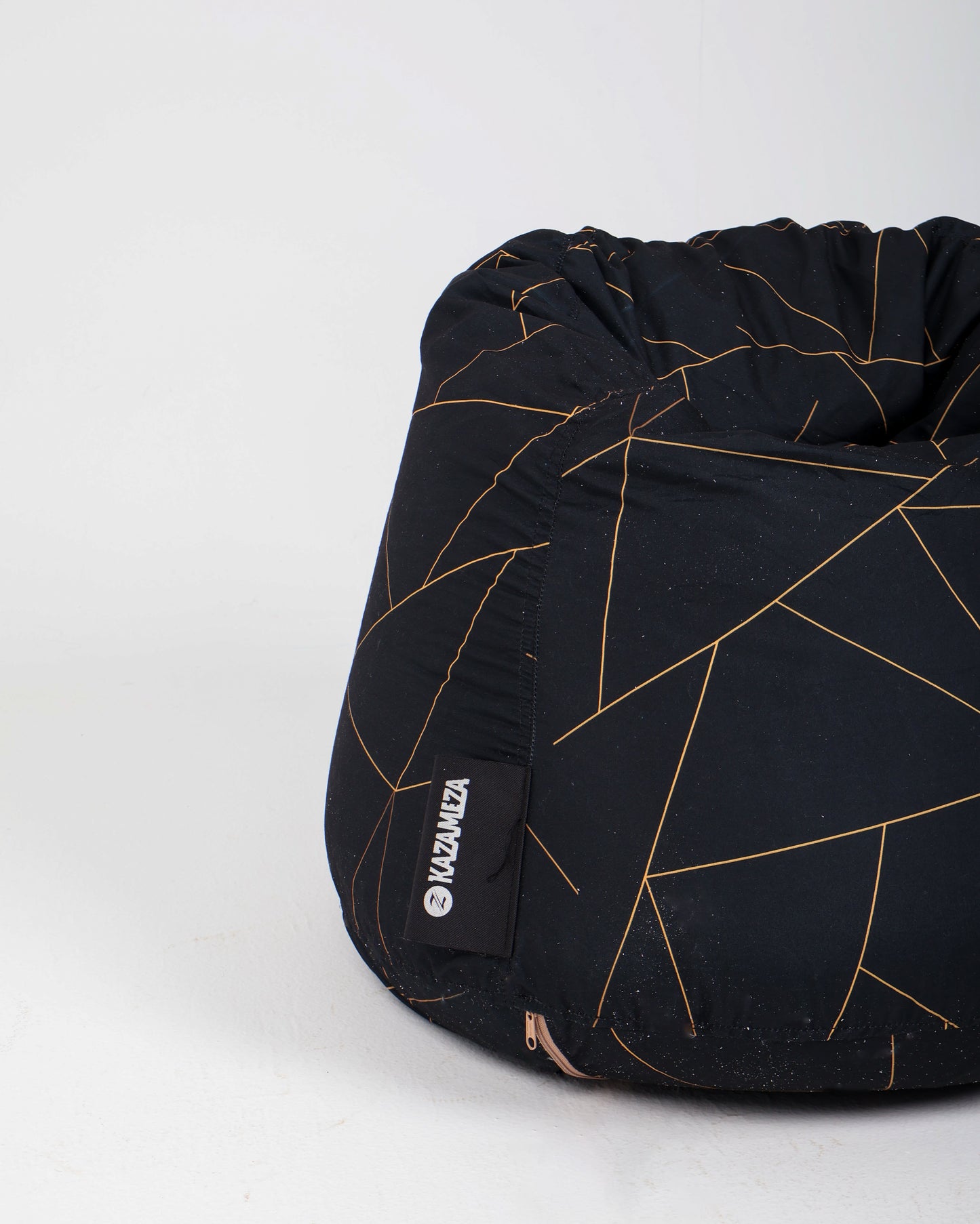 Royal Black & Gold Sabia Bean Bag (95x70 cm) – Elegant Comfort