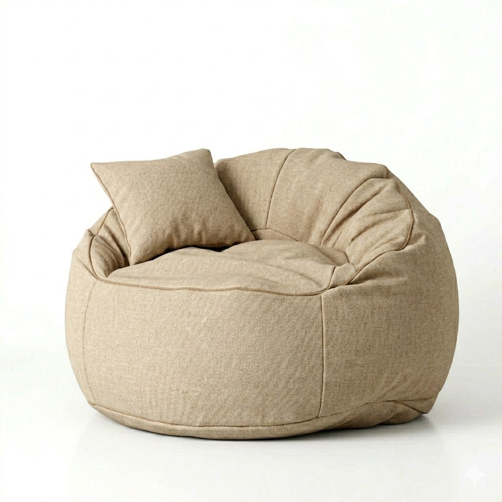 Luxury royal  Leather Bean Bag (100x90 cm) + Free Matching Pillow