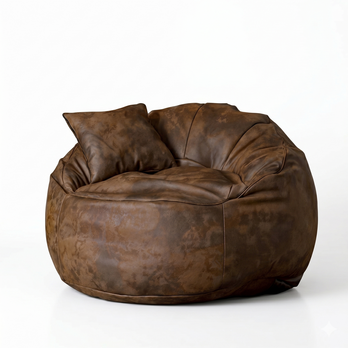 Luxury royal  Leather Bean Bag (100x90 cm) + Free Matching Pillow