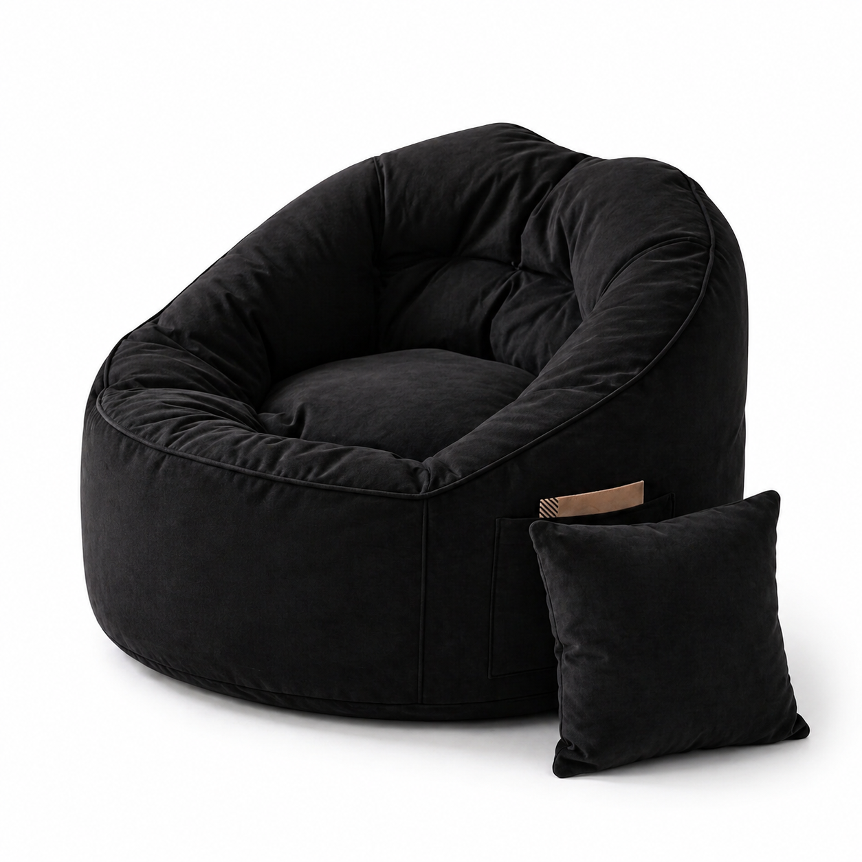 Majesty High-Back Velvet Bean Bag + Free Matching Pillow