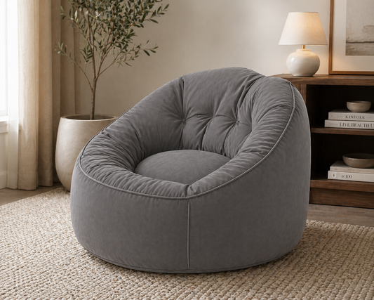 Majesty High-Back Velvet Bean Bag + Free Matching Pillow