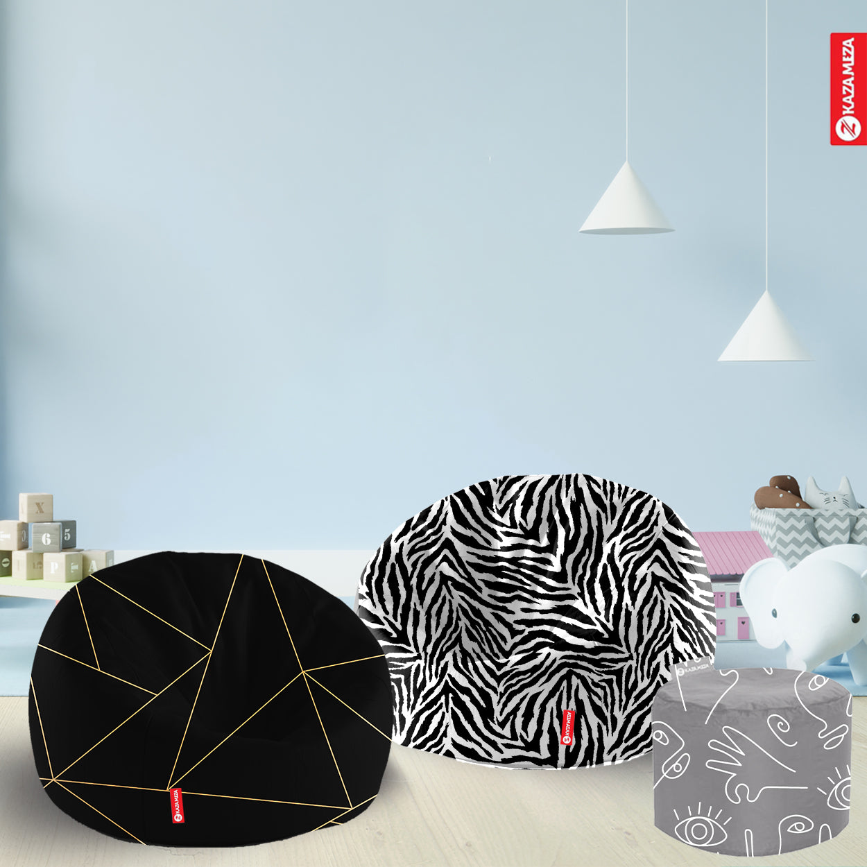 The Duo Comfort Deal | 2x Large Sabia Bean Bags + FREE Matching Footstool